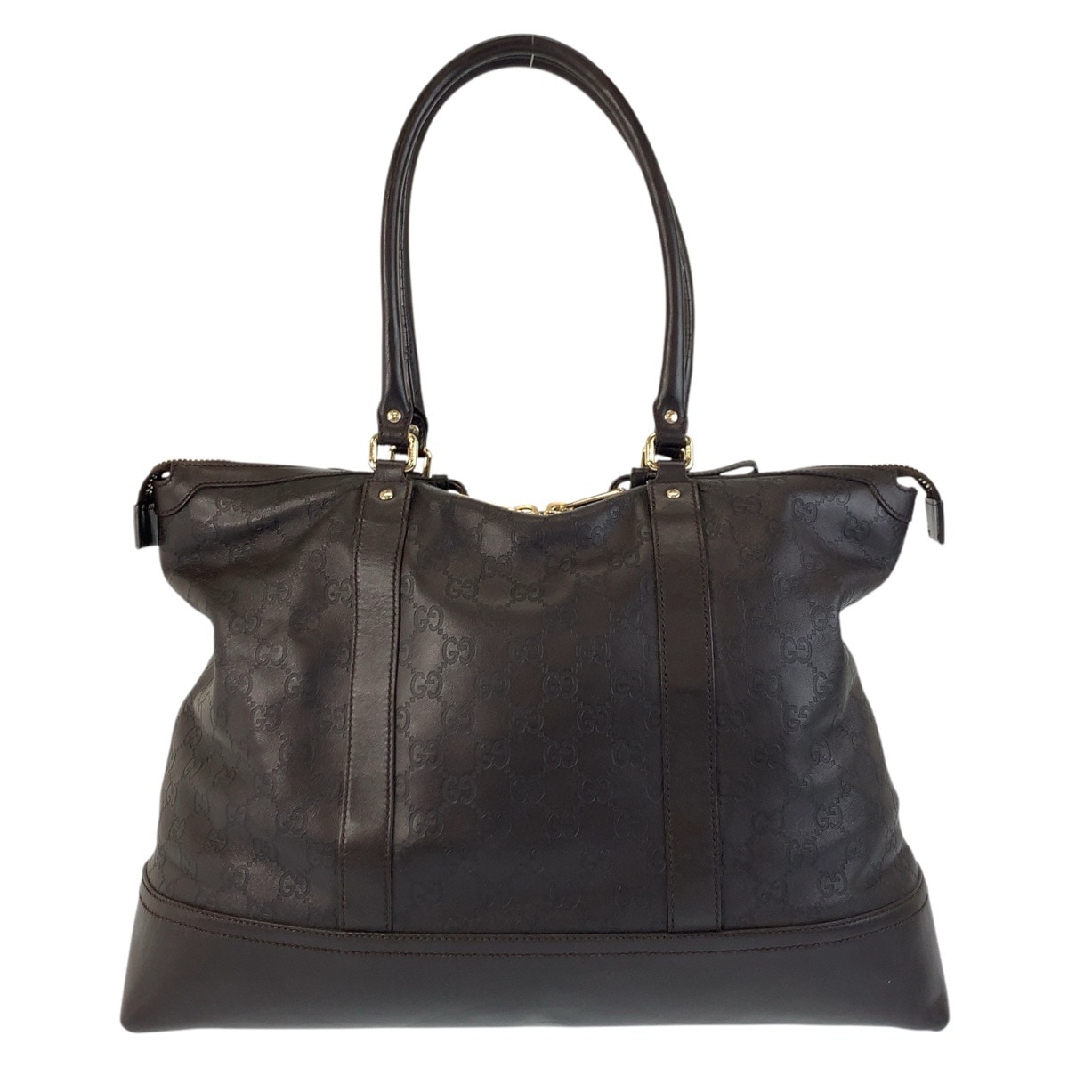美品 グッチシマ ブラウン ゴールド金具 レザー 327793 トートバッグ ショルダーバッグ レディース 502237