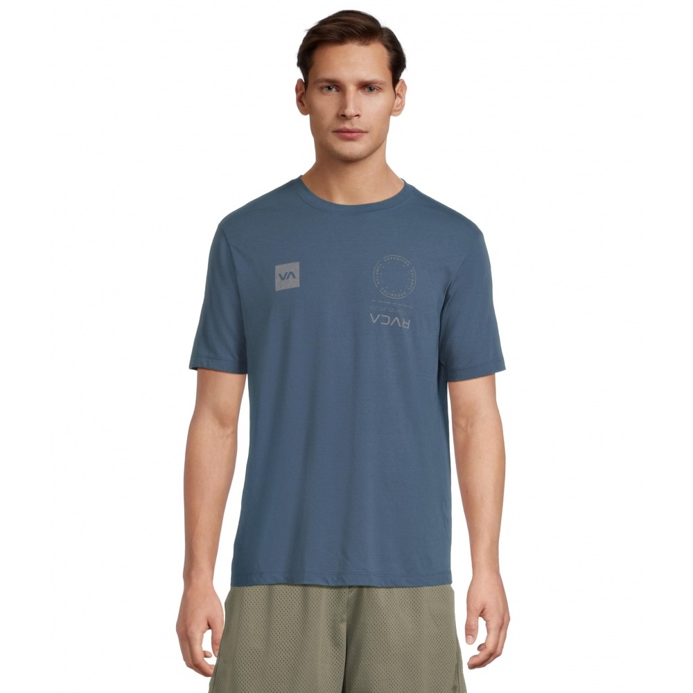 RVCA ヴァマークリフレクティブショートスリーブダークデニム