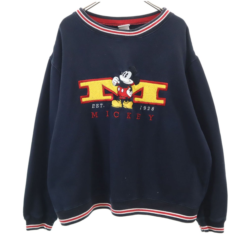 THE Disney STORE ザディズニーストア 90s オールド スウェット トレーナー L ネイビー メンズ 古着