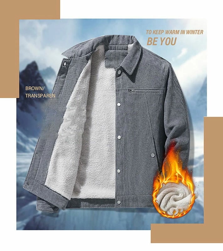 ボアジャケット コーデュロイ ジャケット メンズ 大きいサイズ ジャンパー 作業服 ゴルフウェア 防寒着 裏起毛 ボア ブルゾン ミリタリージャケット 冬服 秋冬 40代 50代 60代 ファッション