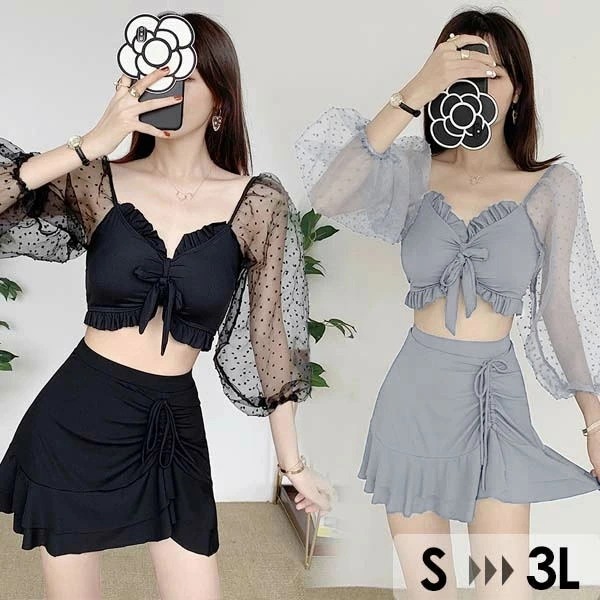 タンキニ 3点セット 水着 服みたいな レディース 上下セット 体型カバー 着痩せ ビキニ ワイヤー入り パンツ付き 日焼け止め ショートパンツ ビーチ 海デート 温泉 韓国風 大人 女性用 セクシー