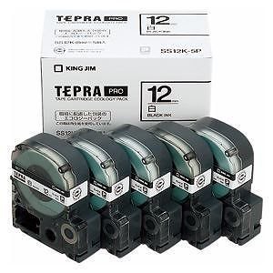 （まとめ買い）テプラテープ [x5個入] SS12K-5P 00060068 [x3]