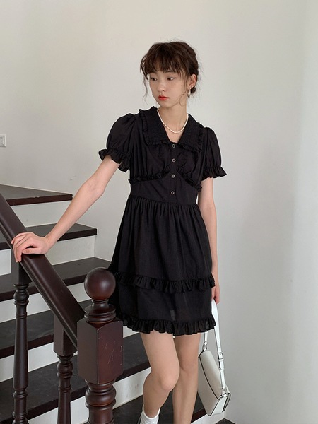 Dantajia サマーウエスト絞りフレンチドレス