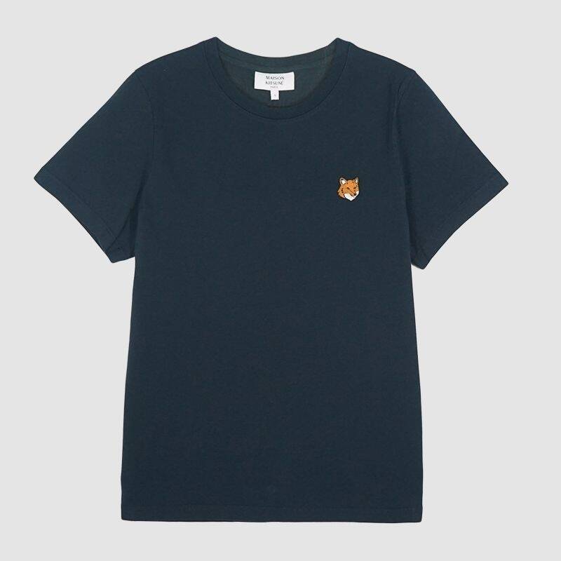 メゾン・キツネ レディース フォックスヘッド 半袖Tシャツ ネイビー PW00113KJ7026 0413