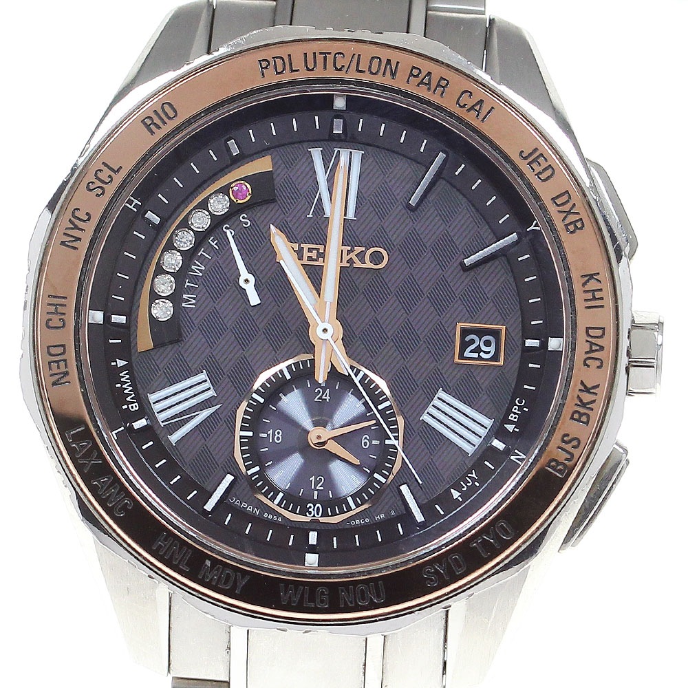 訳あり セイコー SEIKO SAGA188/8B54-0BH0 ブライツ クォーツ45周年記念モデル ソーラー電波 メンズ 箱付き_824997【中古】