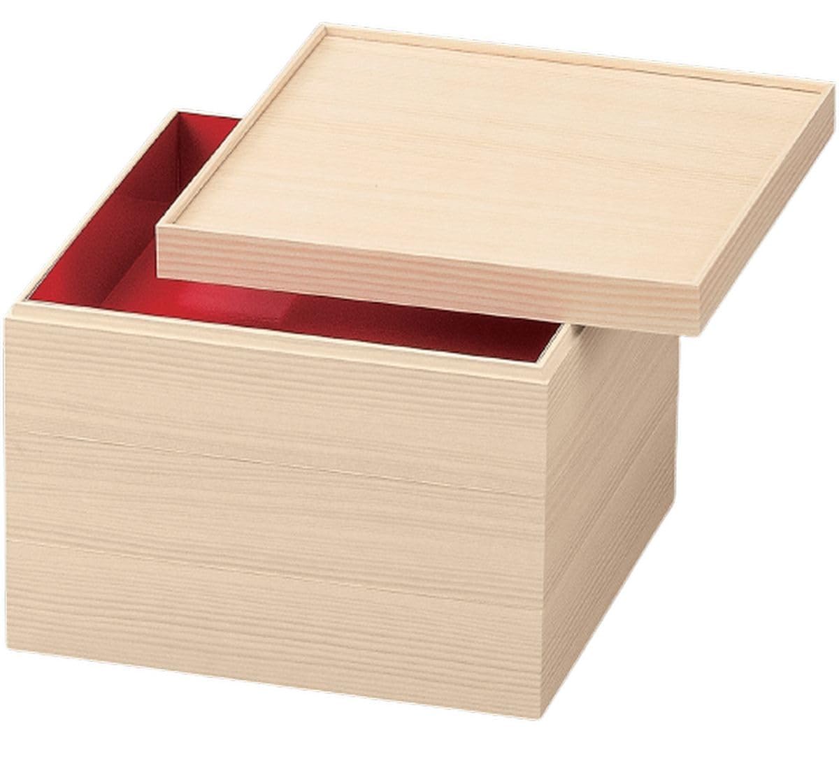 J-kitchens 行楽弁当箱 （ 弁当箱 ） 日本製 3段 7.0寸 良木 紙 司白木 21.0cm x 21.0cm x 16.0cm