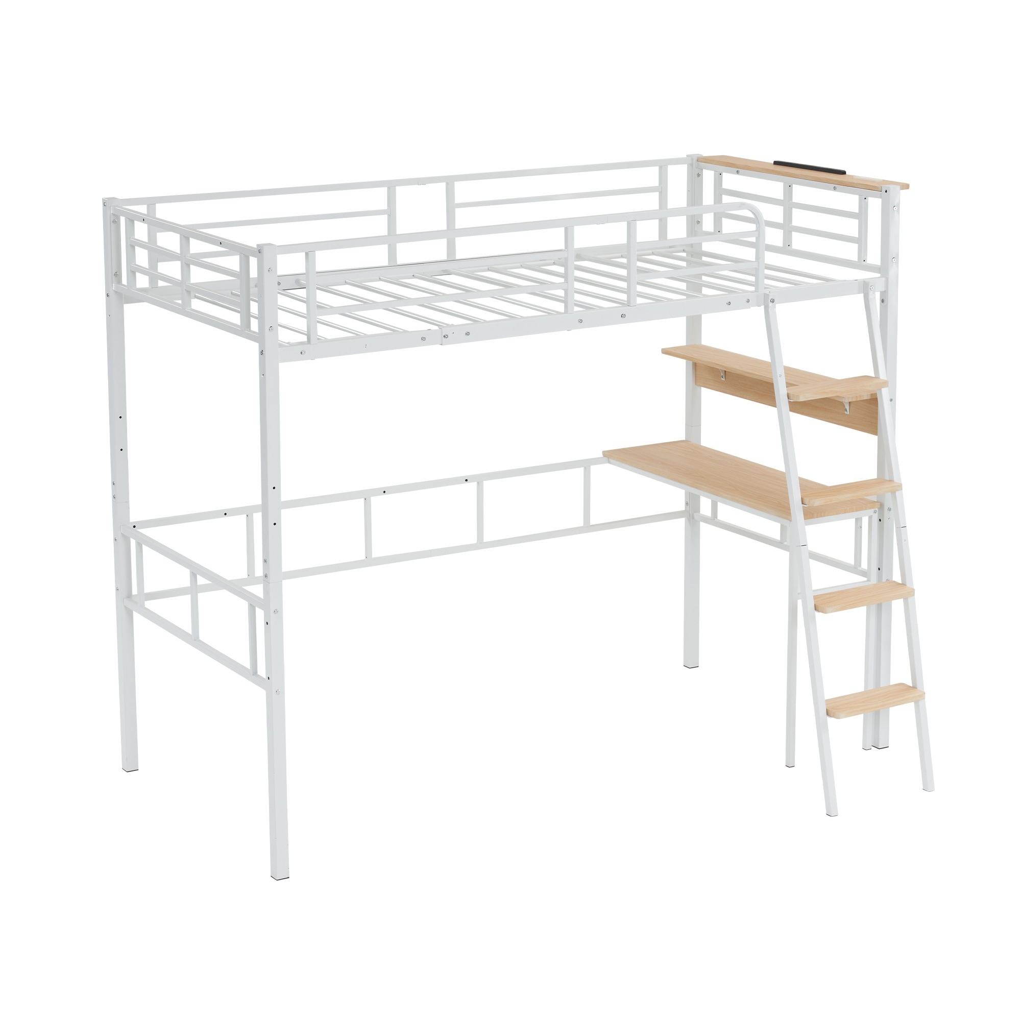 【元SKU：WF309230BAA】システムベット ロフトベッドベッド シングル コンセント付き デスク付き デスク移動でき ハシゴ階段 耐荷重150kg 高さ170cm 北欧風 二段ベッドベッド 大