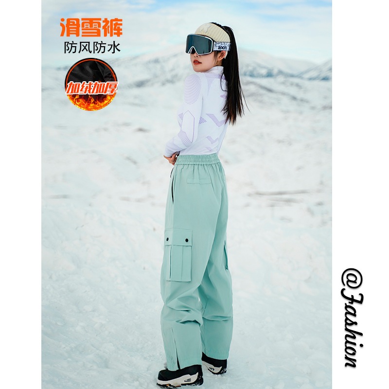 カップル防水ガードル保温スキーパンツパンツパンツ男女同大ポケット登山アウトドア