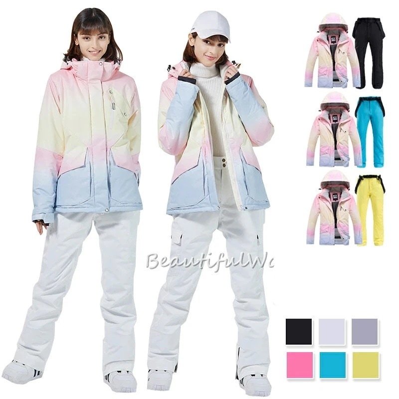 スノーボードウェア上下スキーウェアメンズレディーススキー上下セット男女兼用ジャケットパンツ撥水防風保温雪遊び暖かい 13,981円