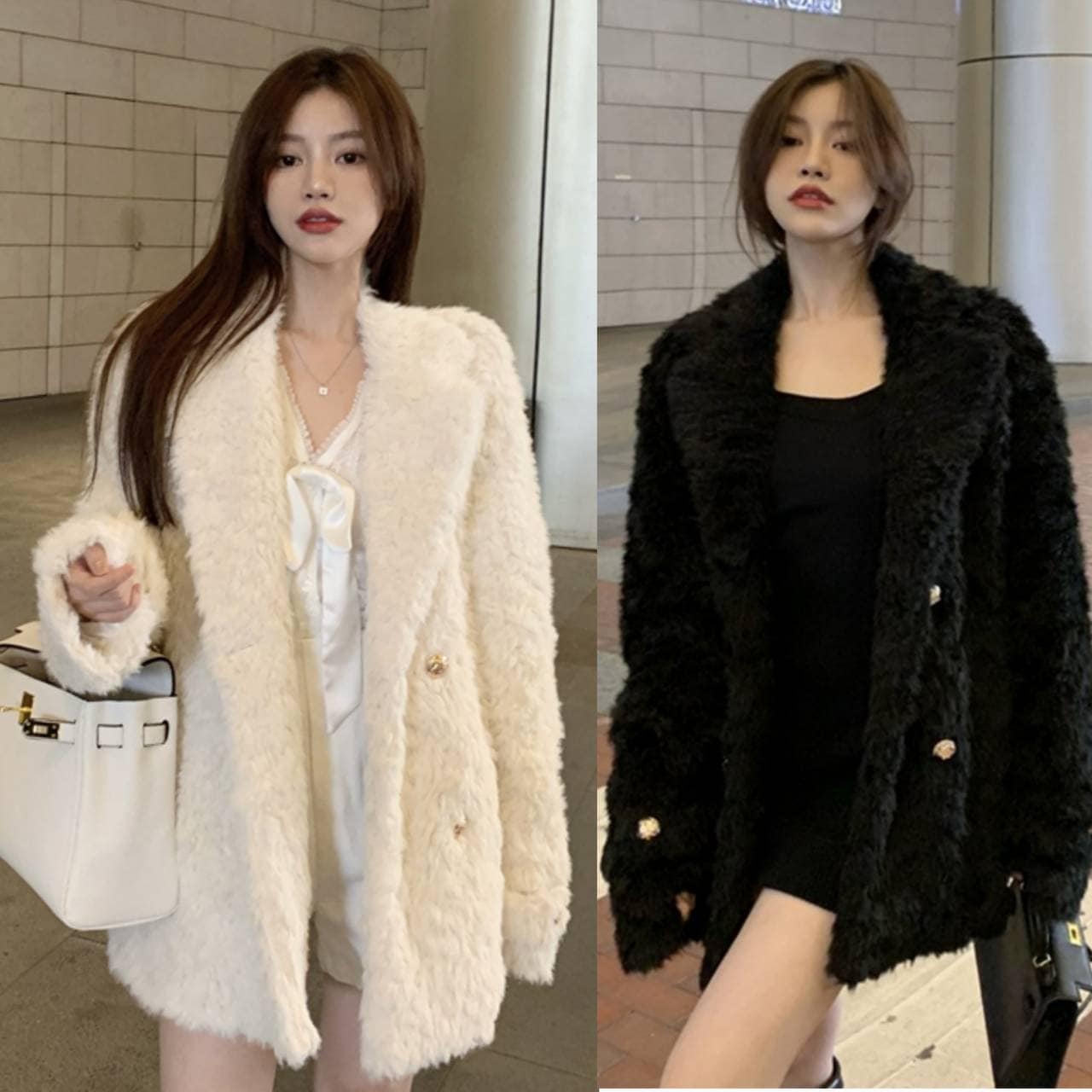 ファージャケットコート エコファー ジャケット アウター トレンド もこもこ フェイクファー コート ボア ブルゾン アウター 韓国っぽ フェミニン カジュアル 上品 きれいめ ２カラー