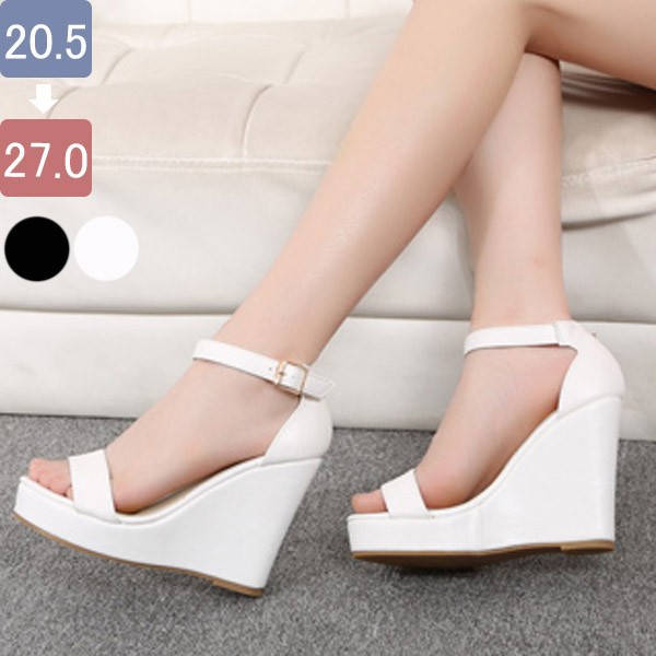サンダル レディース 韓国 かわいい おしゃれ 可愛い ヒール ウエッジソール サンダル エスパドリーユ ウェッジソール 厚底 シューズ 黒 白 美脚 靴 小さいサイズ 大きい