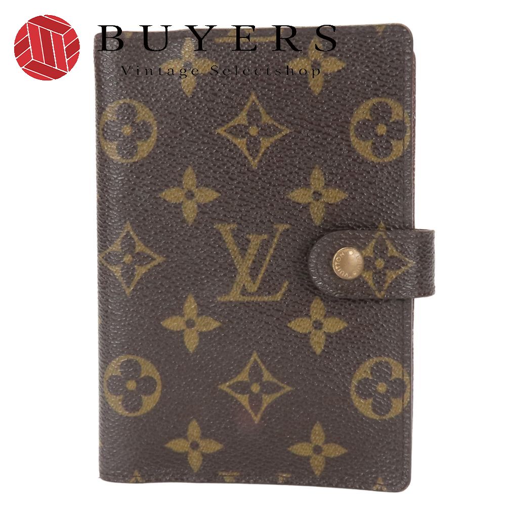 中古 手帳カバー アジェンダPM R20005 モノグラム ブラウン ゴールド金具 手帳カバー 6穴 小物 レディース 女性