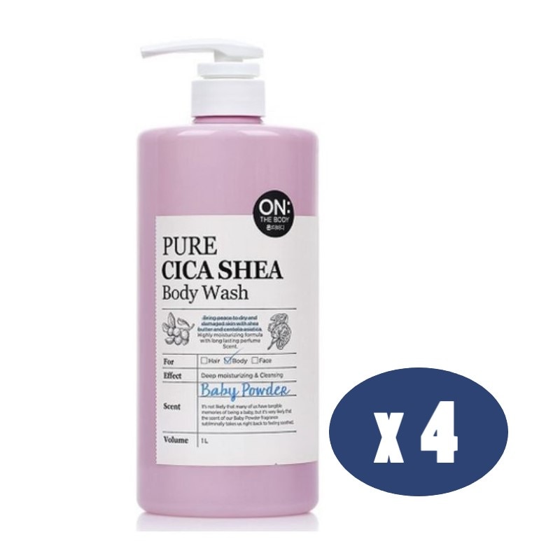 ピュアシカ ボディウォッシュ 1000ml(1L) x 4 / ベビーパウダー/ホワイトムスク