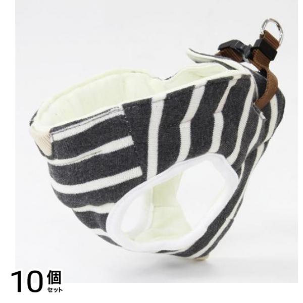 ペティオ 7歳からのやさしいハーネス ボーダー SSサイズ 超小型犬用 1個入 (グレー) 10個セット