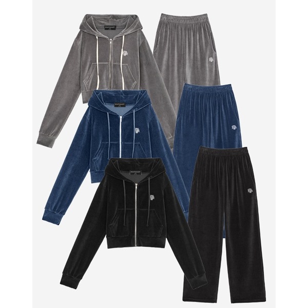 ベルベット トレーニング フードジップアップ パンツ セットアップ