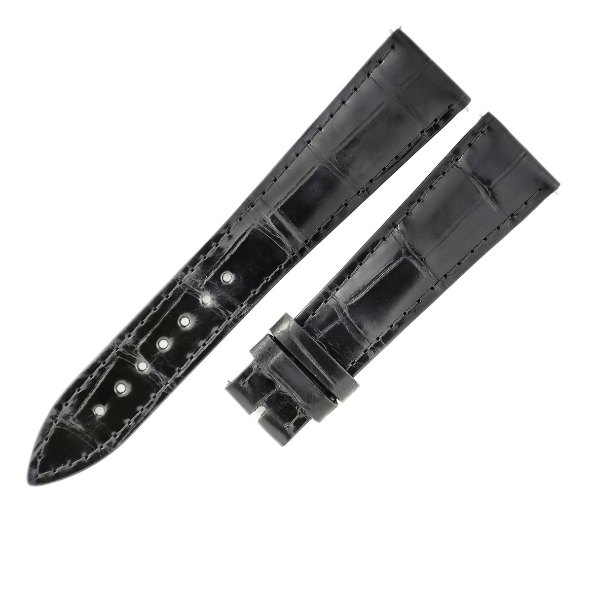フランクミュラー FRANCK MULLER 腕時計パーツ 純正 7850 トノウカーベックス用 クロコバンド クロコダイル ブラック 新品同様 ベルト バンド ストラップ 替え 20mm ブラック