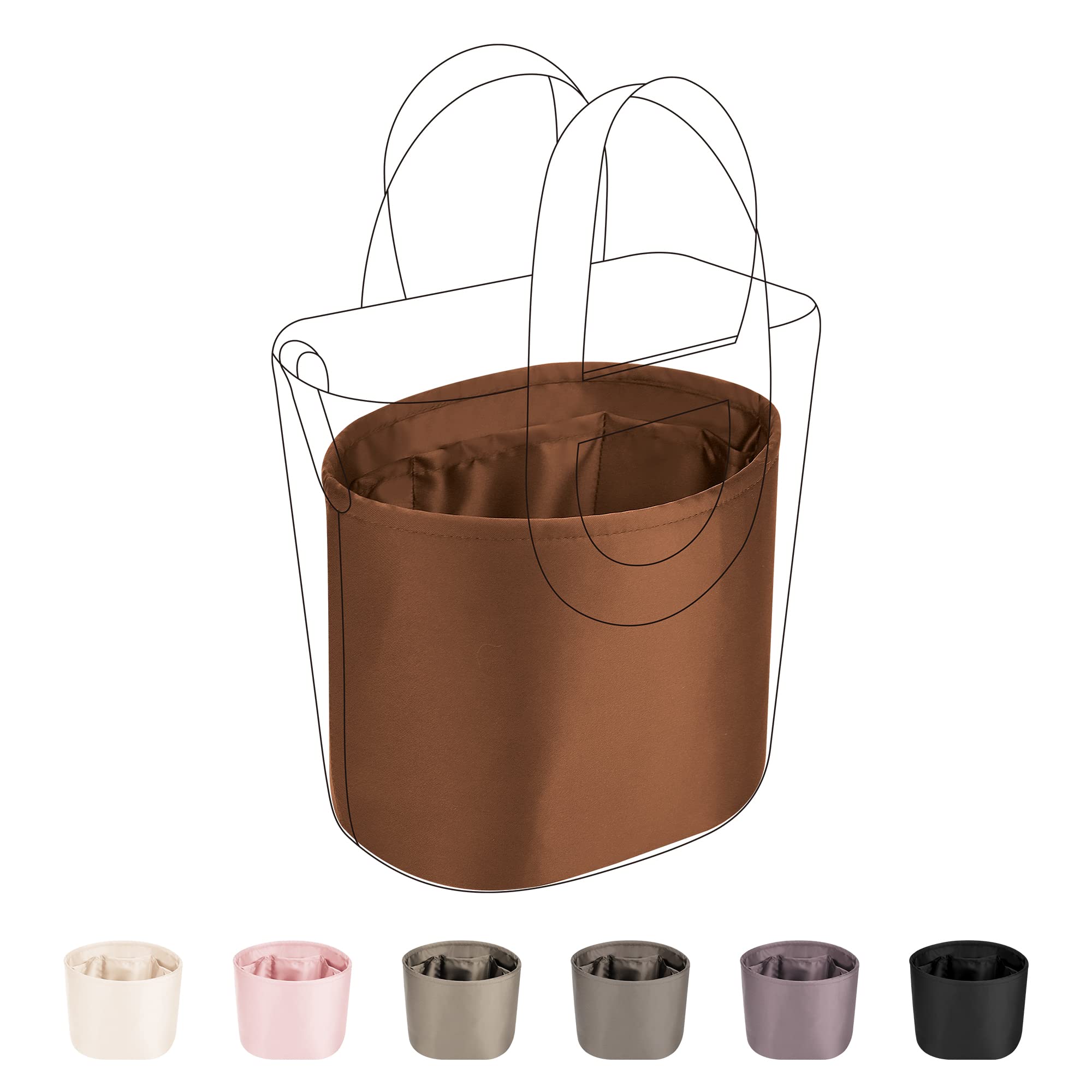 DGAZハックインハックインナーバッグ 高級シルク サテン トートバッグ用 適用インザループ Intheloop 18/23 Bags （ゴールドIntheloop 18）