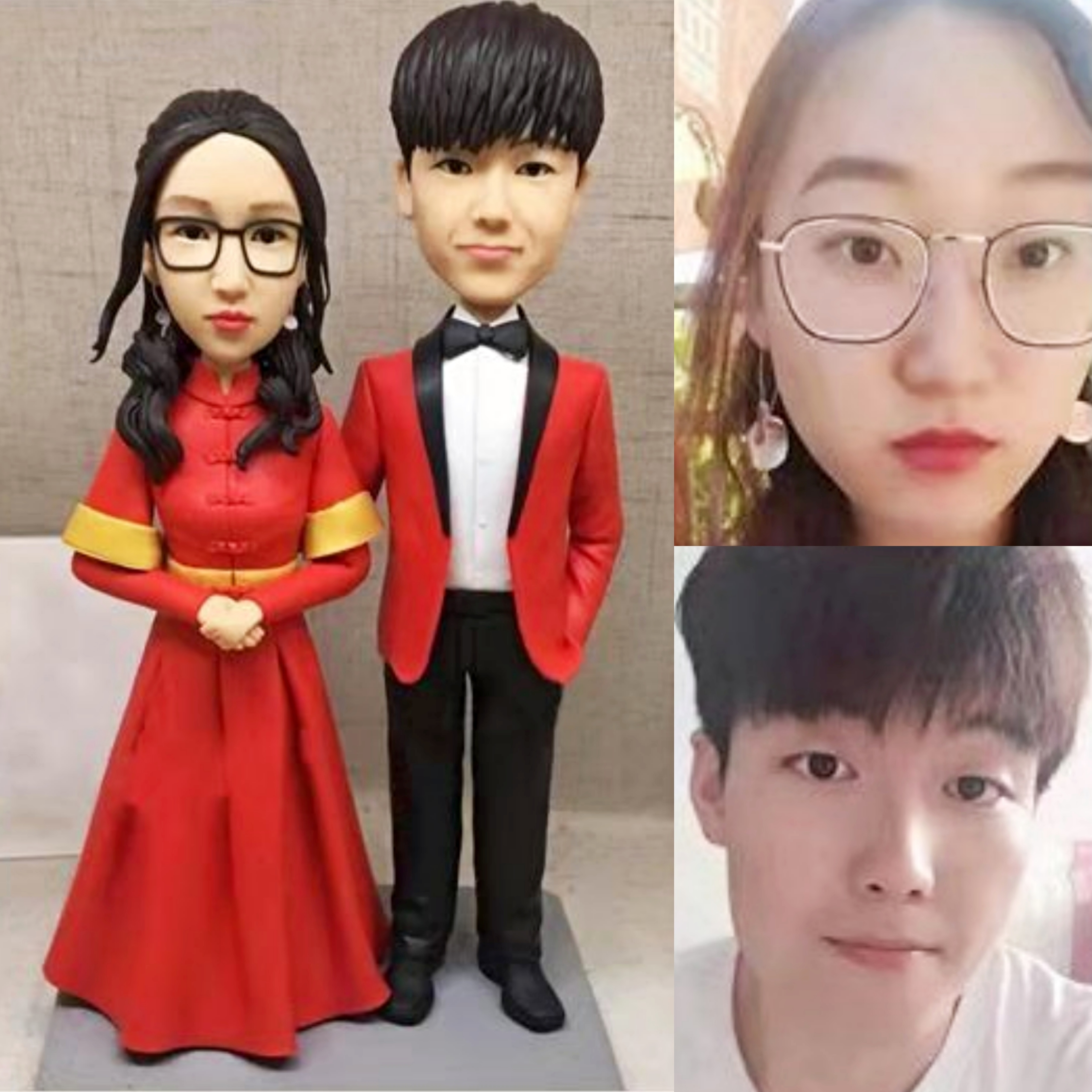 【オーダーメイド】3D肖像画 似顔絵 人形 フィギュア 結婚祝い 周年記念日 カップル 彼氏 彼女 夫婦 両親贈呈品 記念品