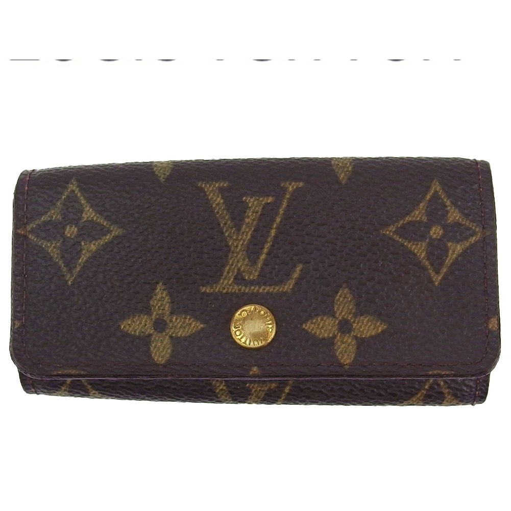 キーケース モノグラム ミュルティクレ4 ブラウン×ベージュ レディース 中古