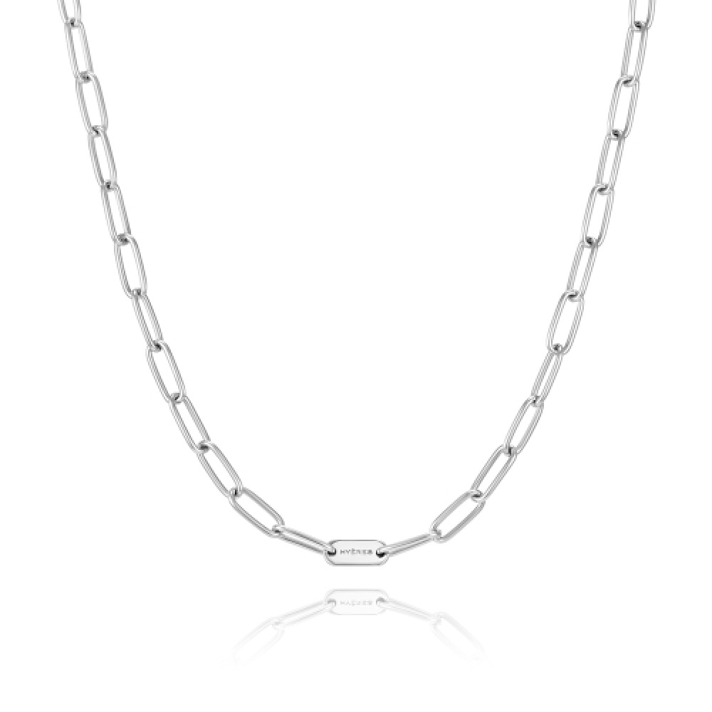 HYERES LOR [プレミアムメッキ] H エディション AB (W) ラウンドタグチェーンネックレス HL6N66639WB450