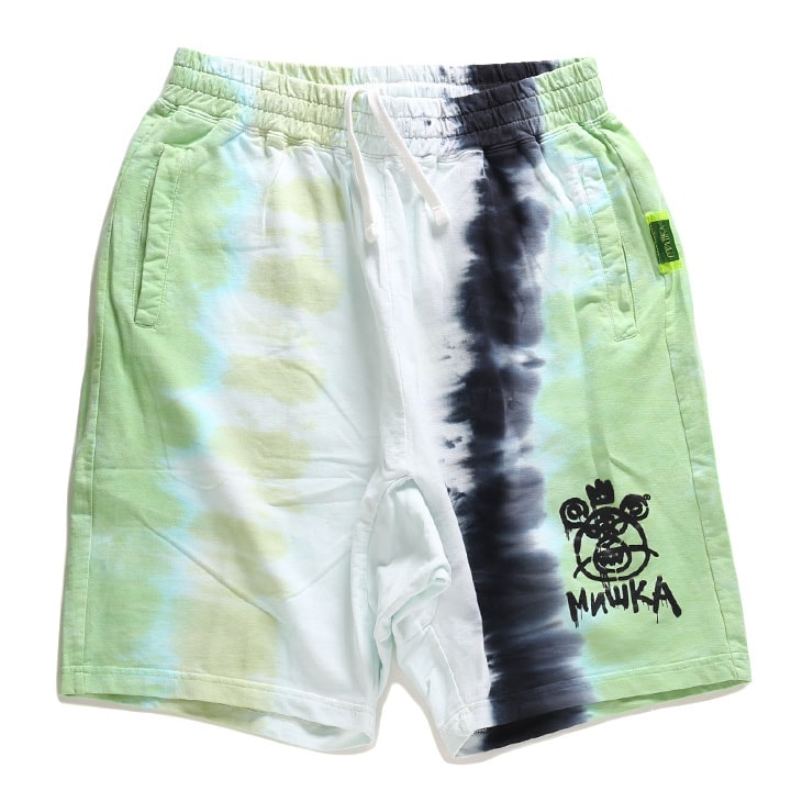 MISHKA ハーフパンツ スウェット 裏パイル メンズ レディース 春夏用 グリーン 大きいサイズ ショートパンツ ゆったり パンツ おしゃれ かっこいい