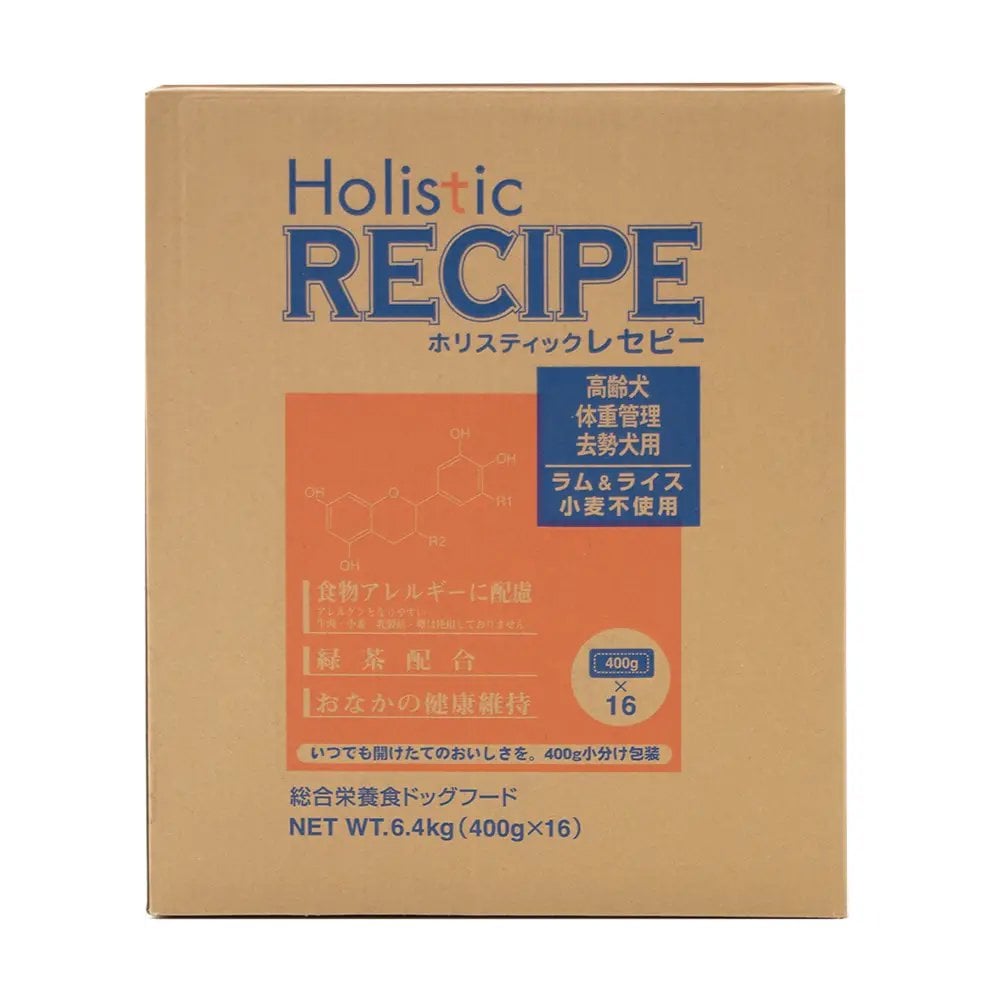 ドッグフード　ホリスティックレセピー　ラム＆ライス　シニア　６．４ｋｇ（４００ｇX１６袋）　【高齢犬　フード　犬】　ＣＲＣ45―03―77―00―00
