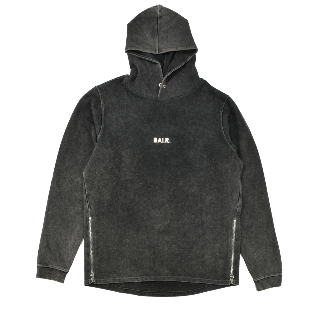 ボーラー パーカー メンズ フーディー スウェット ロゴメタルプレート グレー ビンテージウォッシュ BALR. Q-SERIES STRAIGHT CLASSIC 【b12611003vin】