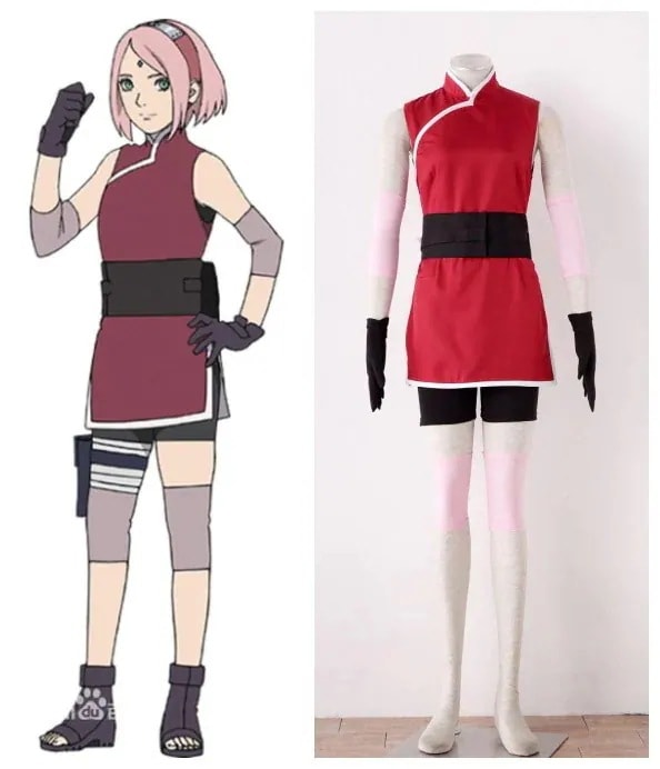 春野サクラ風　コスプレ衣装 コスチューム ハロウィン 変装 仮装期間限定30％