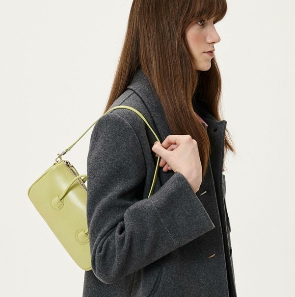 【MARGESHERWOOD】 ZIPPER SMALL : LIME CRINKLE