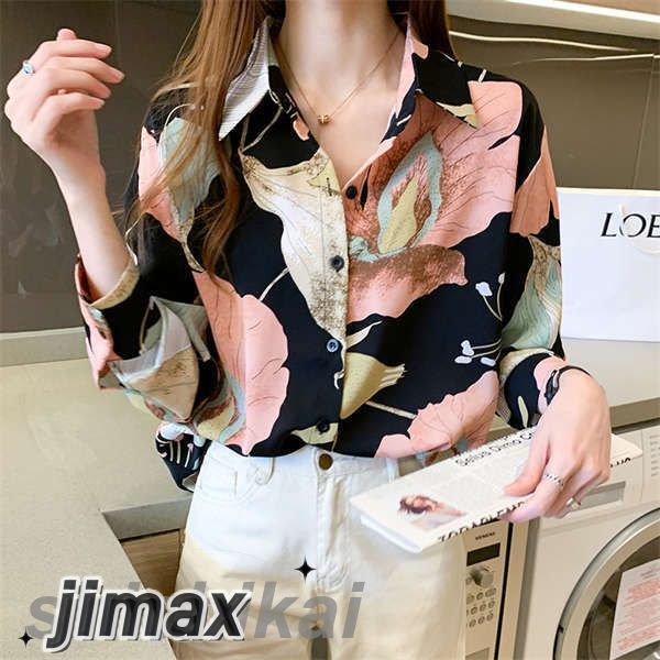 シャツ レディース ブラウス 長袖 きれいめ オフィス トップス 前開き 体型カバー お洒落 着痩せ 普段着 カジュアル 通勤