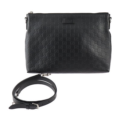 美品 GUCCI グッチ ショルダーバッグ 473882 グッチシマ レザー
