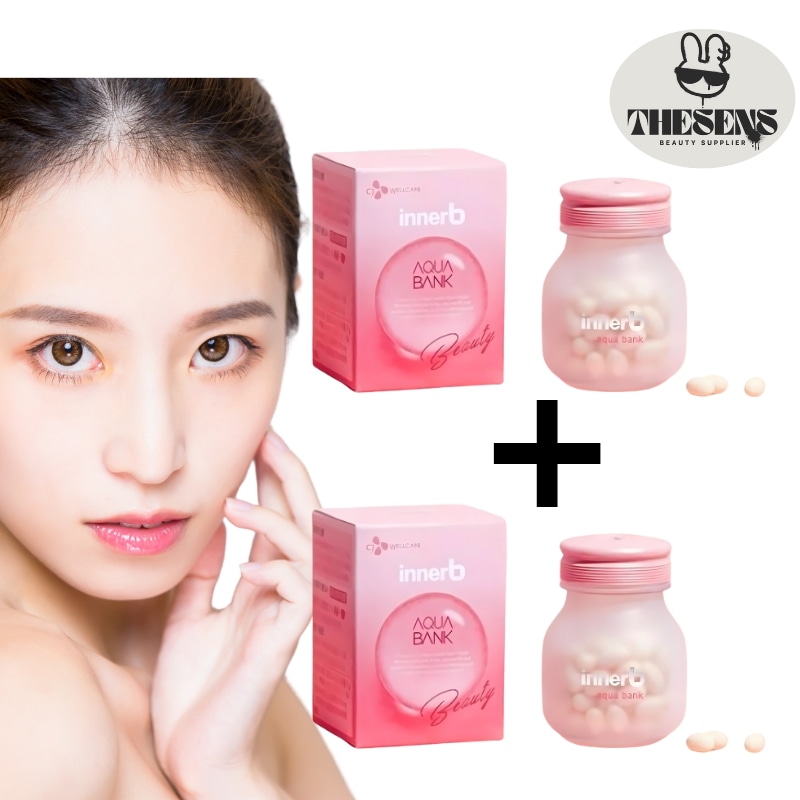 InnerB アクアバンク 56カプセル x 2 （8週間分）韓国製 ヒアルロン酸サプリ 内服保湿 乾燥ケア 水分チャージ 肌うるおい補給 美容サプリメント