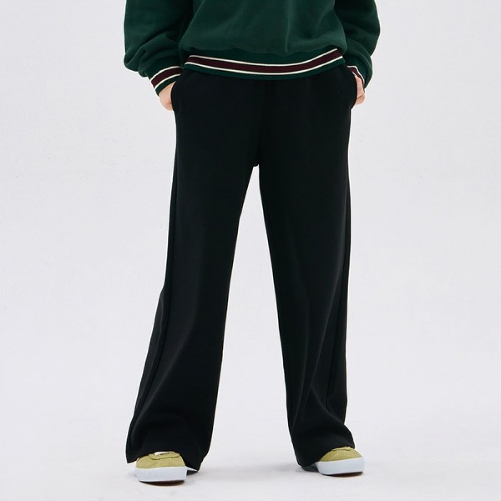 （オーシャンスカイ）女の子用ブラックバンディング起毛ワイドパンツ-DFJG2262D03