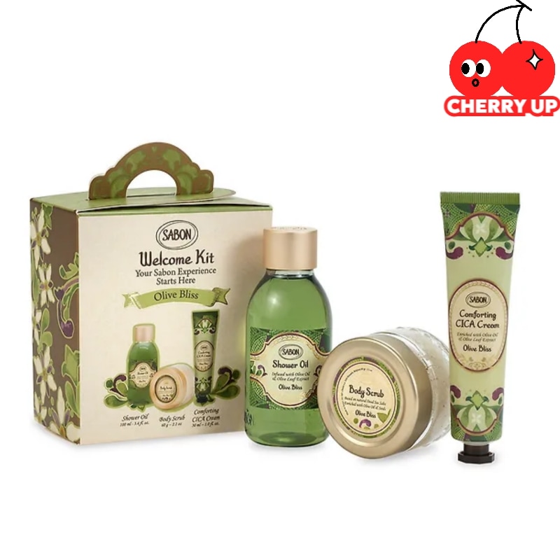 【正規品】ウェルカムキット オリーブブリス（シャワーオイル＆ボディスクラブ＆シカクリーム）ギフトセット トライアルセット シャワーオイル ボディスクラブ シカクリーム 保湿 しっとり 癒し 香りお試し
