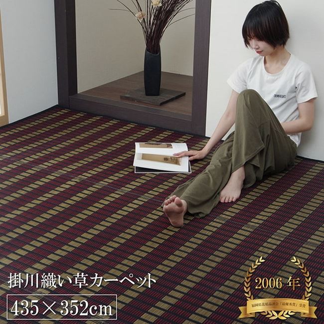 い草ラグ カーペット 花ござ 江戸間10畳 352x435cm 畳の上敷き 掛川織 鍋島 高級 モダンデザイン 国産日本製 50,160円
