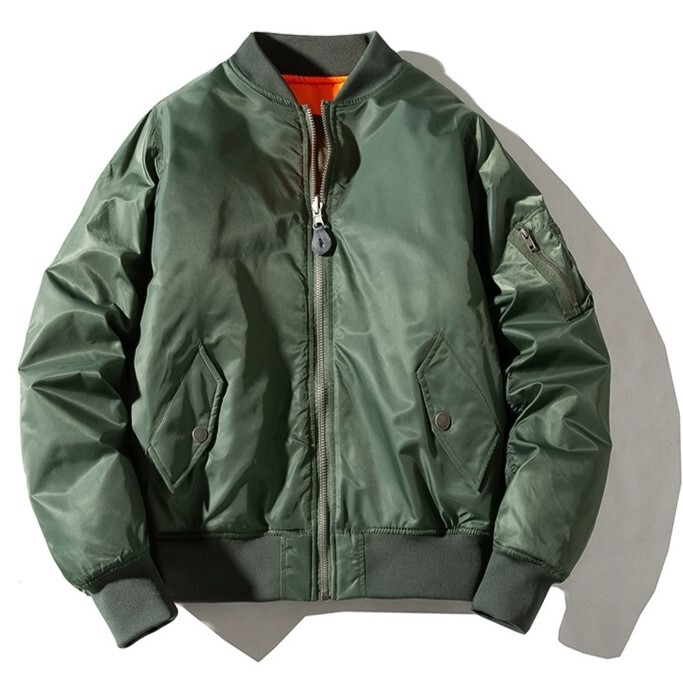 MA1 アウター ジャケット 上着 長袖 Vネック ストレート Iライン ファスナー ポケット 前開き 大人可愛い シンプル カジュアル 大人 おしゃれ お洒落 かっこいい 大人可愛い 大人女子