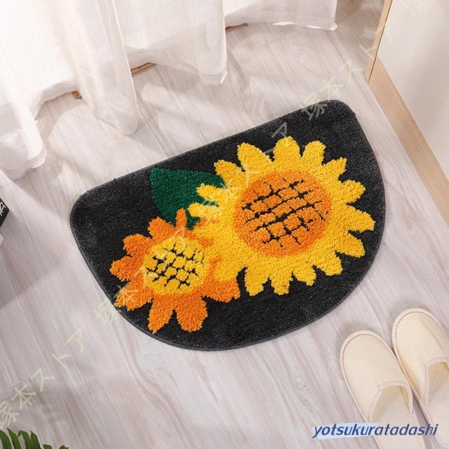 【大好評！最安値挑戦!】カーペット 花柄 バスマット 玄関マット 半円 柔らかい 滑り止め エスニック ドア入り口カーペット カーペット 屋内 屋外 兼用 ドアマット 4,084円