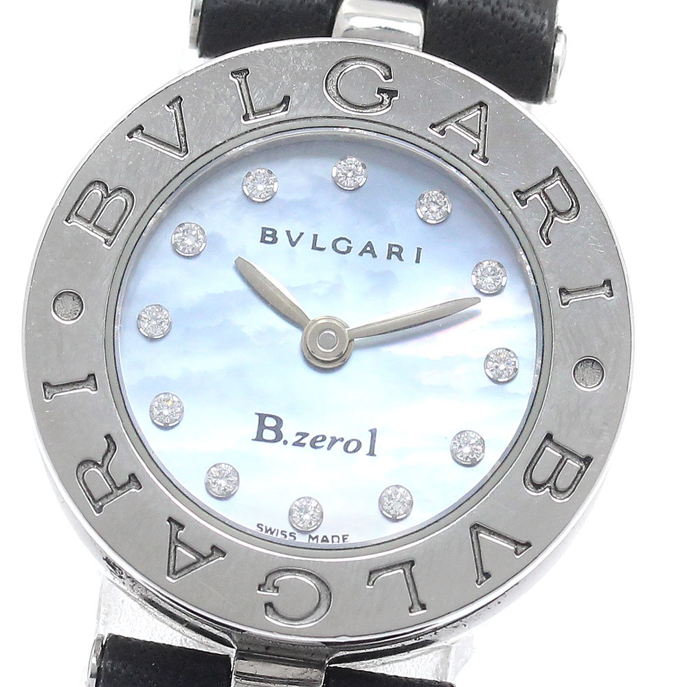 ブルガリ BVLGARI BZ22S B-zero1 12Pダイヤ ブルーシェル文字盤 クォーツ レディース _885210【中古】