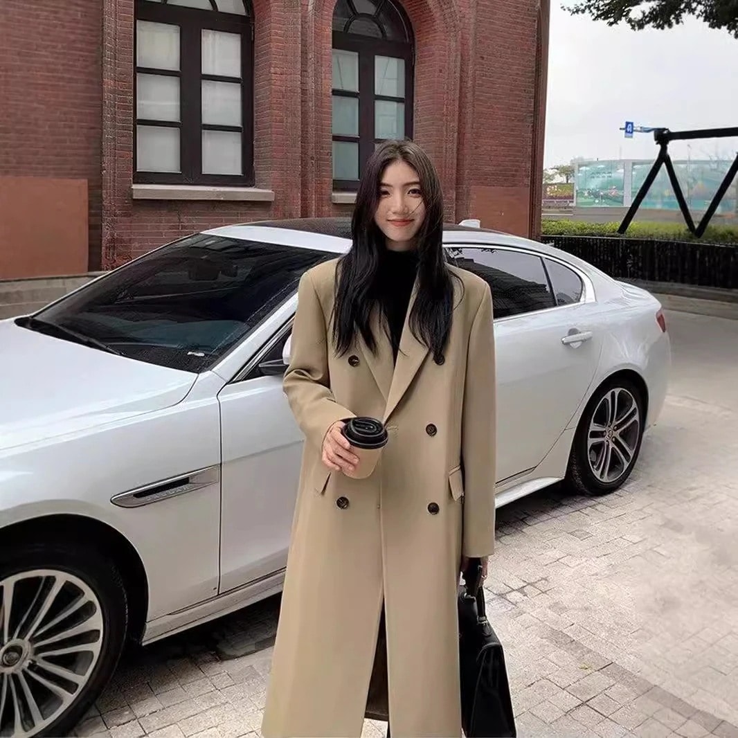 スーツトレンチコートジャケットアウター2025春秋作レディースミディアム丈スモールシニア感覚カジュアルブレザーコート韓国ファッション 4,886円