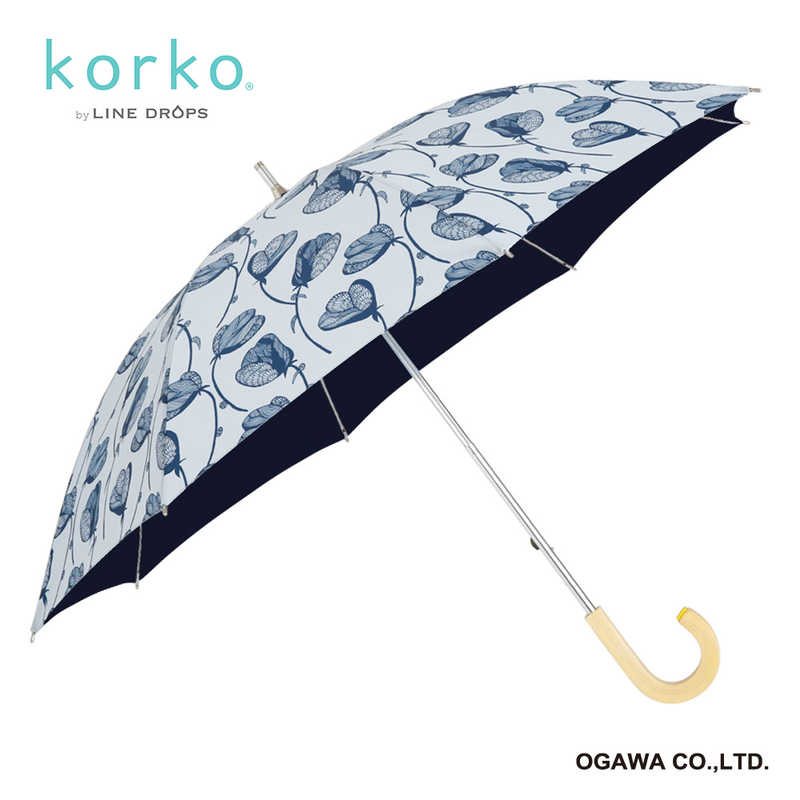 小川　ショートスライド式日傘 ラインフラワー korko(コルコ) [日傘 /レディース /50cm]　17KOR-50PS-8