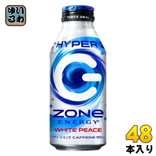 ZONeシール付き サントリー HYPER ZONe ENERGY WHITE PEACE 400ml ボトル缶 48本 (24本入×2 まとめ買い) エナジードリンク 炭酸飲料 乳性炭酸 ハイパー