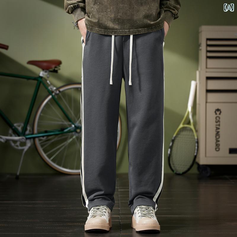 メンズ パンツ 動きやい 長ズボン ストライプス カジュアル