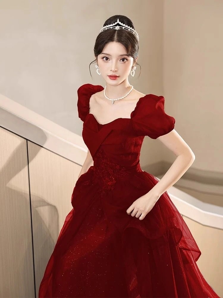 乾杯花嫁 2025 宴会気質結婚式婚約ドレススカート女性が毎日着用可能