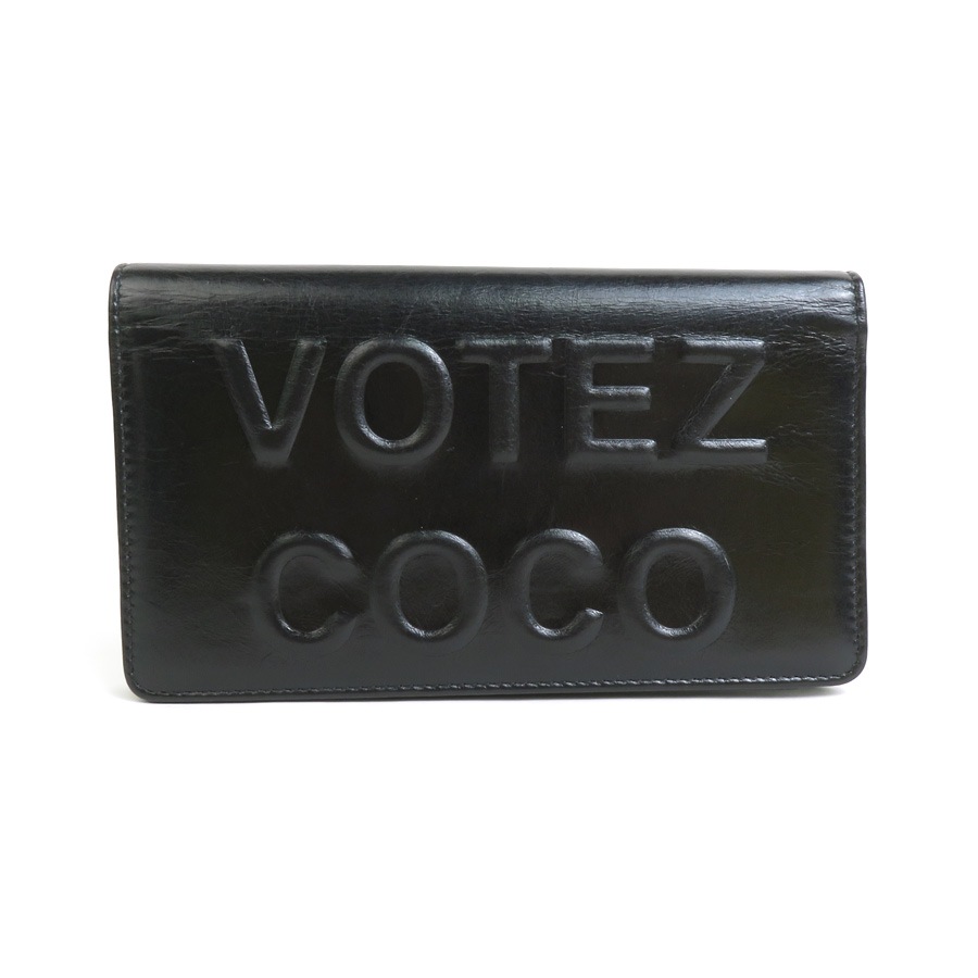 二つ折り長財布 VOTEZ COCO レザー ブラック レディース e57538f