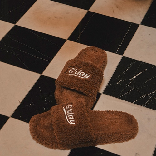 Gday furry sandals (brown)