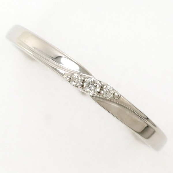 テイクアップ K10WG リング 指輪 9号 ダイヤ 0.02 総重量約1.2g ジュエリー 中古