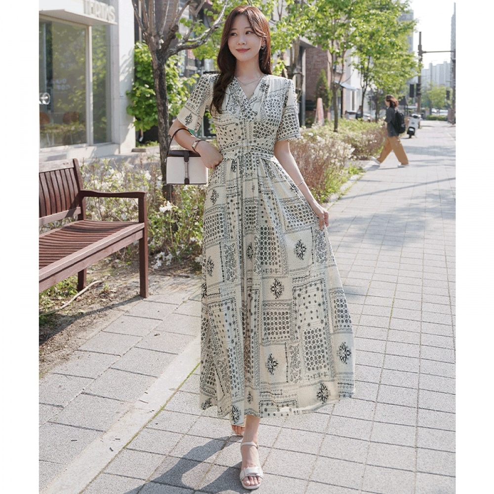 クリックアンドファニー メリユン パターンワンピース