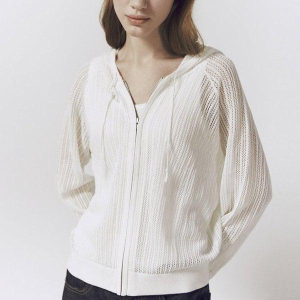 女性の夏用フード付きクロシェカーディガン653235