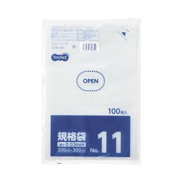 （まとめ）TANOSEE 規格袋 11号0.03x200x300mm 1パック（100枚）[x30]