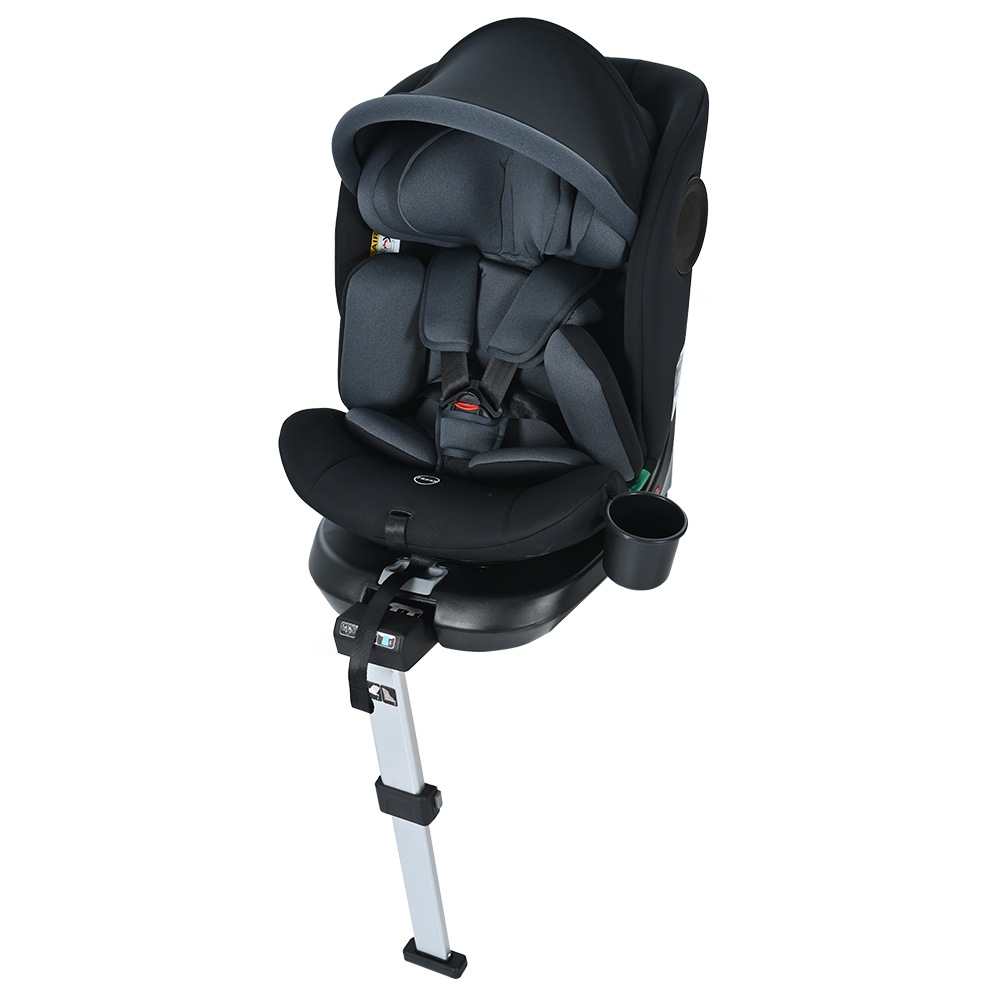 【サポートレッグタイプ】チャイルドシート 新生児 ISOFIX 0歳12歳 360度回転式 40-150cm ジュニアシート 調節可能 洗える キャノピー付き ベビーシート ドリンクホルダー付き 出